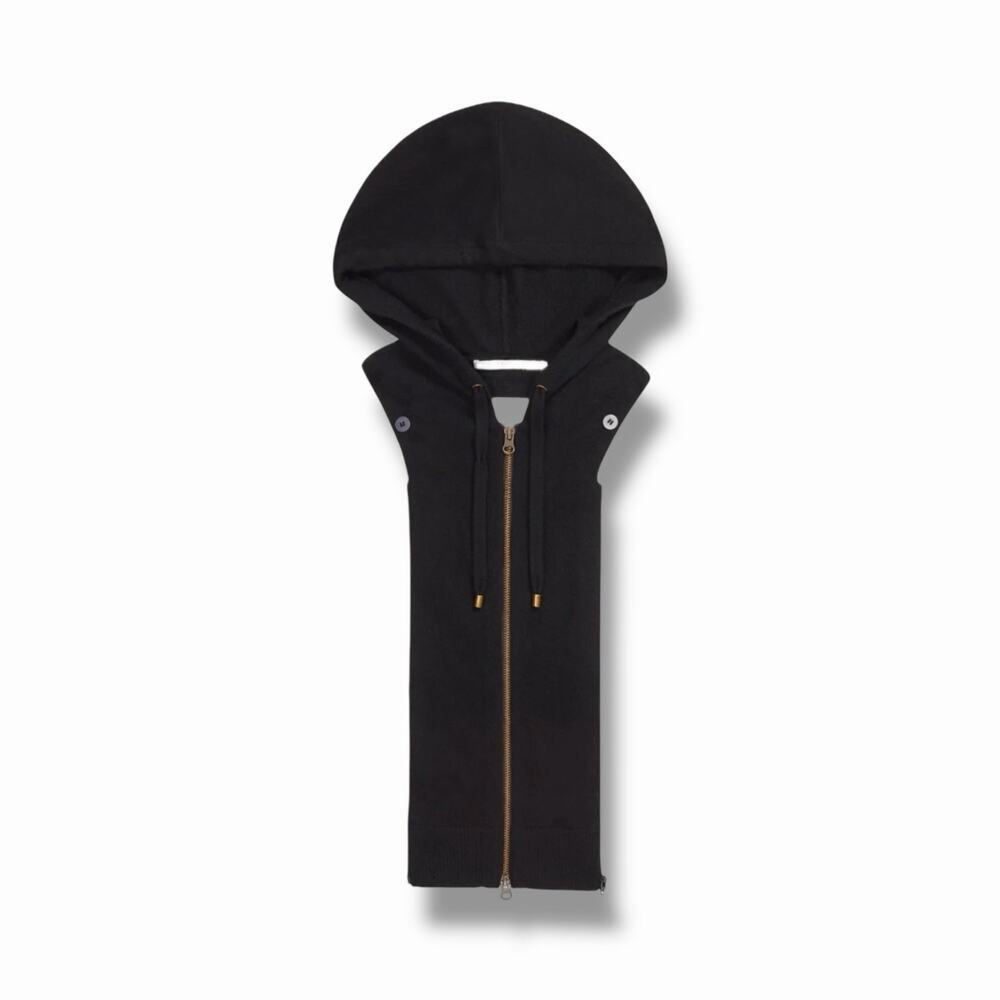 Veronica Beard Black Drawstring Cashmere Hoodie Dickey for VB Dickey Blazers